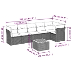 Set Divani da Giardino 7 pz con Cuscini Beige in Polyrattan