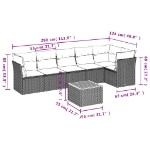 Set Divani da Giardino 7 pz con Cuscini Grigio in Polyrattan