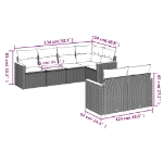 Set Divani da Giardino 7 pz con Cuscini Beige in Polyrattan