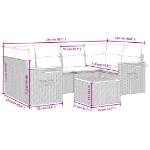 Set Divani da Giardino con Cuscini 7pz Nero Polyrattan