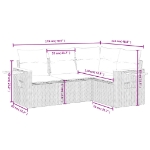 Set Divano da Giardino 4 pz con Cuscini Beige in Polyrattan