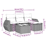 Set Divano da Giardino 5pz con Cuscini Grigio Chiaro Polyrattan