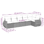Set Divano da Giardino 6pz con Cuscini Grigio Chiaro Polyrattan
