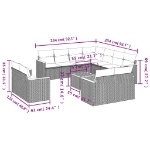 Set Divani da Giardino 12 pz con Cuscini Nero in Polyrattan