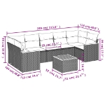 Set Divano da Giardino 8 pz con Cuscini Beige in Polyrattan