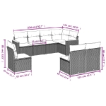 Set Divani da Giardino con Cuscini 8 pz Nero in Polyrattan