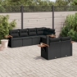 Set Divani da Giardino con Cuscini 7pz Nero Polyrattan