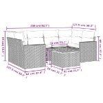 Set Divani da Giardino 7 pz con Cuscini Beige in Polyrattan