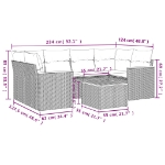 Set Divani da Giardino con Cuscini 7pz Nero Polyrattan