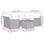 Set Divani da Giardino 7 pz con Cuscini Beige in Polyrattan