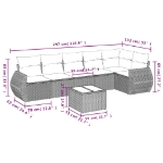 Set Divani da Giardino 7 pz con Cuscini Beige in Polyrattan