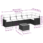 Set Divani da Giardino 7 pz con Cuscini Beige in Polyrattan