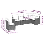 Set Divano da Giardino 6 pz con Cuscini Nero in Polyrattan