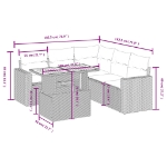 Set Divano da Giardino 6 pz con Cuscini Grigio in Polyrattan