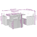Set Divano da Giardino 5 pz con Cuscini Beige in Polyrattan