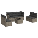 Set Divano da Giardino 8 pz con Cuscini Grigio in Polyrattan