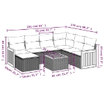 Set Divani da Giardino con Cuscini 8 pz Nero in Polyrattan