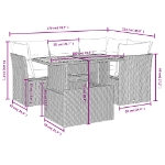 Set Divani da Giardino 5 pz con Cuscini in Polyrattan Nero