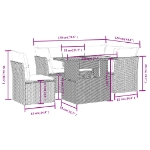 Set Divani da Giardino 5 pz con Cuscini in Polyrattan Nero
