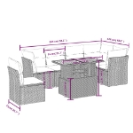 Set Divani da Giardino con Cuscini 7pz Nero Polyrattan