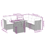 Set Divani da Giardino 7 pz con Cuscini Grigio in Polyrattan