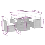 Set Divano da Giardino 6 pz con Cuscini Grigio in Polyrattan