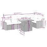 Set Divani da Giardino 7 pz con Cuscini Beige in Polyrattan
