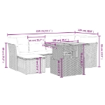 Set Divani da Giardino con Cuscini 7pz Nero Polyrattan