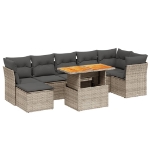 Set Divano da Giardino 8 pz con Cuscini Grigio in Polyrattan