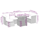 Set Divano da Giardino 8 pz con Cuscini Grigio in Polyrattan