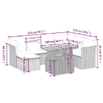 Set Divano da Giardino 8 pz con Cuscini Grigio in Polyrattan