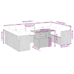 Set Divano da Giardino 10 pz con Cuscini Grigio in Polyrattan