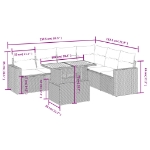 Set Divani da Giardino 7 pz con Cuscini Grigio in Polyrattan