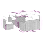 Set Divano da Giardino 9 pz con Cuscini Beige in Polyrattan