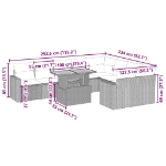 Set Divani da Giardino 10pz con Cuscini in Polyrattan Nero