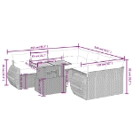 Set Divani da Giardino 9 pz con Cuscini Nero in Polyrattan