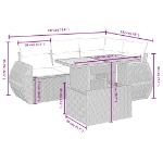 Set Divano da Giardino 5 pz con Cuscini Beige in Polyrattan
