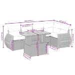 Set Divano da Giardino 6 pz con Cuscini Beige in Polyrattan