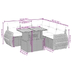 Set Divano da Giardino 6 pz con Cuscini Nero in Polyrattan