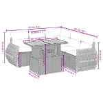 Set Divano da Giardino 6 pz con Cuscini Beige in Polyrattan