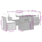 Set Divano da Giardino 6 pz con Cuscini Beige in Polyrattan