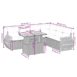 Set Divani da Giardino 7 pz con Cuscini Beige in Polyrattan