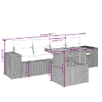 Set Divani da Giardino 5 pz con Cuscini in Polyrattan Nero