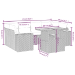 Set Divani da Giardino con Cuscini 7pz Nero Polyrattan