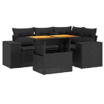 Set Divani da Giardino 5 pz con Cuscini in Polyrattan Nero