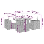 Set Divani da Giardino 5 pz con Cuscini in Polyrattan Nero