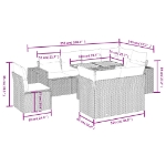 Set Divano da Giardino 9 pz con Cuscini Beige in Polyrattan