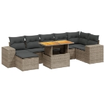 Set Divano da Giardino 8 pz con Cuscini Grigio in Polyrattan
