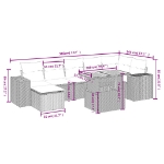 Set Divano da Giardino 8 pz con Cuscini Grigio in Polyrattan