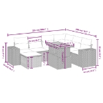 Set Divano da Giardino 8 pz con Cuscini Beige in Polyrattan